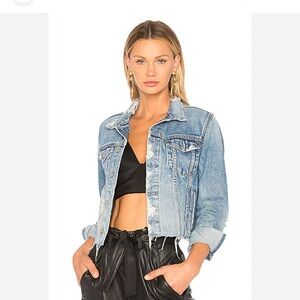GRLFRND Light Blue Cropped Denim Jacket
